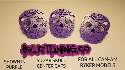 Sugar Skull Wheel Center Caps For Can-Am Ryker Fits All Models - Howling Moto