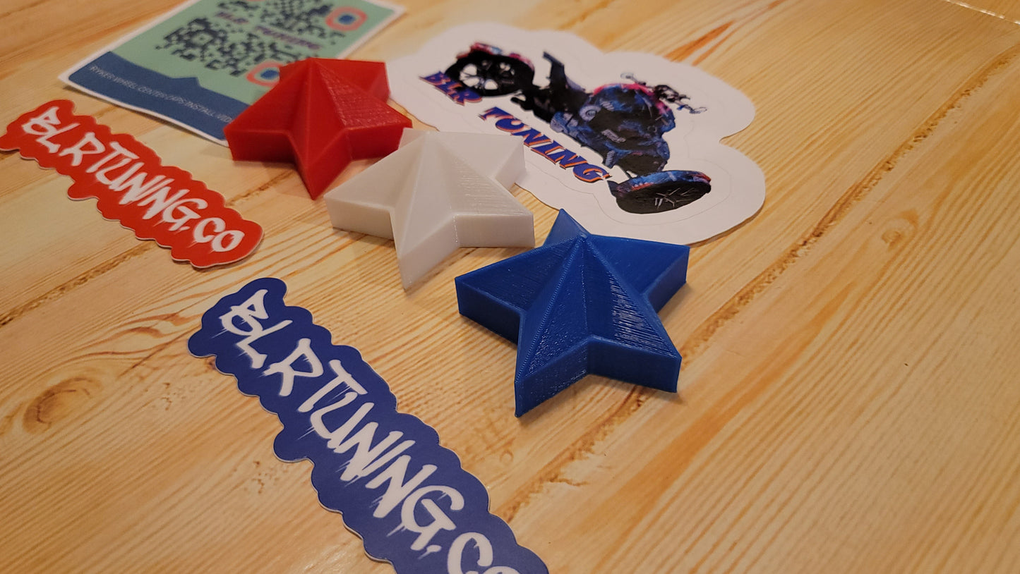CAN-AM RYKER RED WHITE AND BLUE FIVE STAR WHEEL CENTER CAPS - Howling Moto