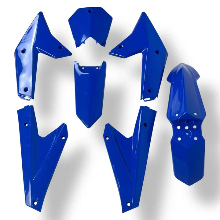 Blue plastic body set for ETM RTR remote control car by Electro & Co, includes fairings and body plastics in 10 colors.