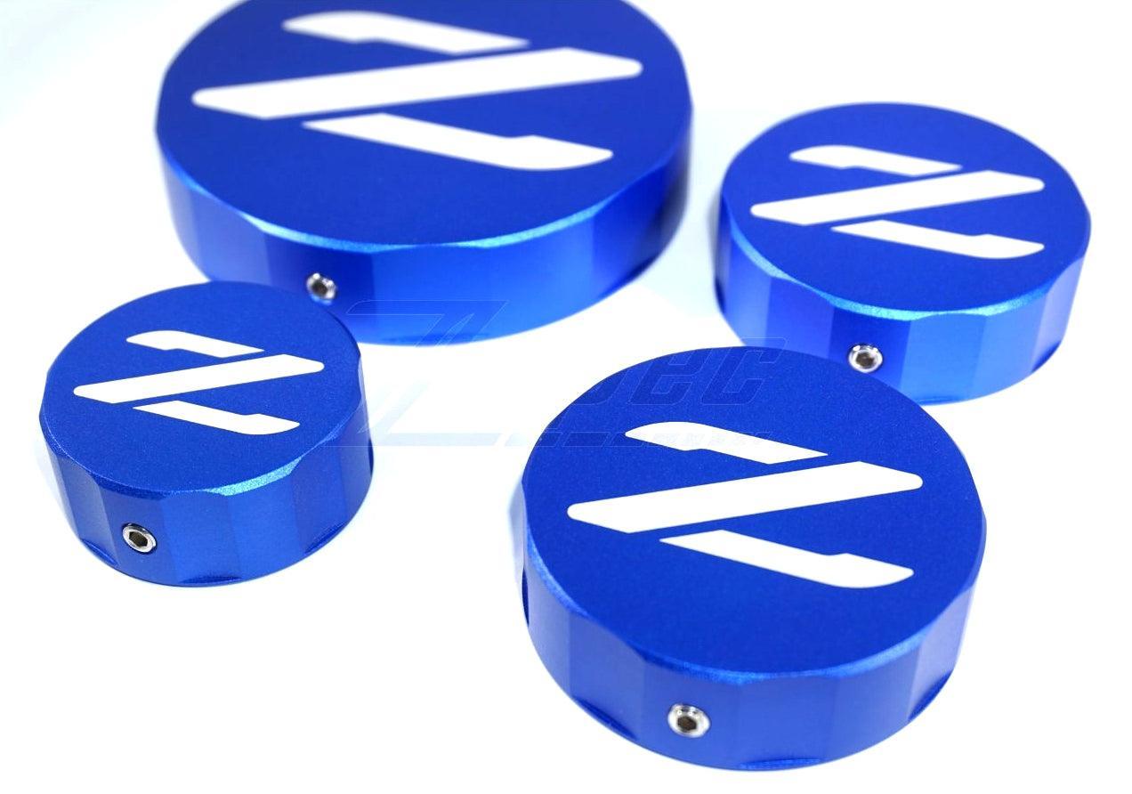 ZSPEC Reservoir Cap Cover Set (BMC, CMC, PS, CO) for Nissan Z32 300zx, Billet Aluminum - Howling Moto