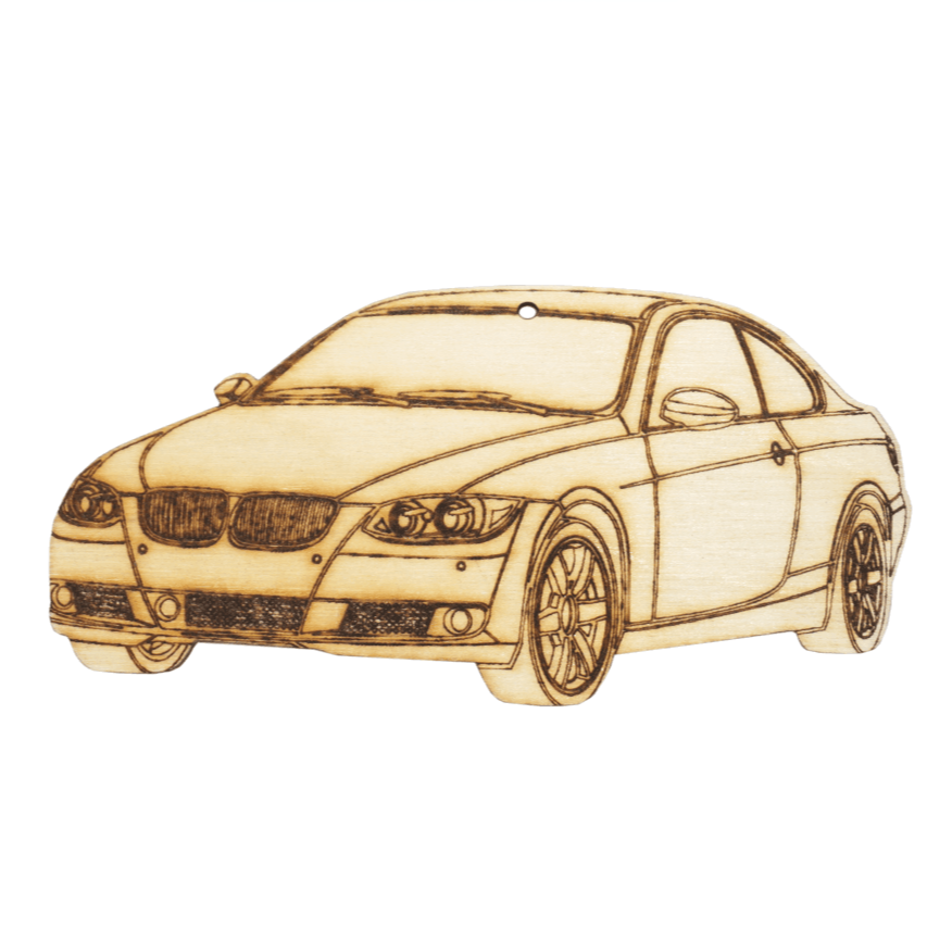 ZSPEC Laser-Engraved Wood Ornament, Style: BMW 3-Series, Birch, ~5" - Howling Moto