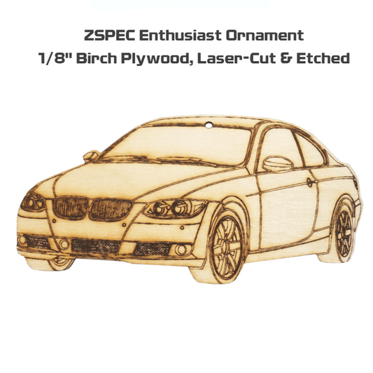 ZSPEC Laser-Engraved Wood Ornament, Style: BMW 3-Series, Birch, ~5" - Howling Moto