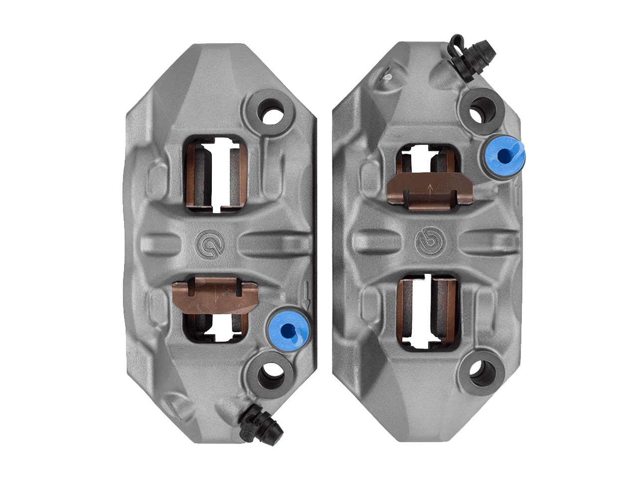 Brembo 108mm M4 Cast Monobloc Caliper Set Front Titanium Gray/Red - Howling Moto