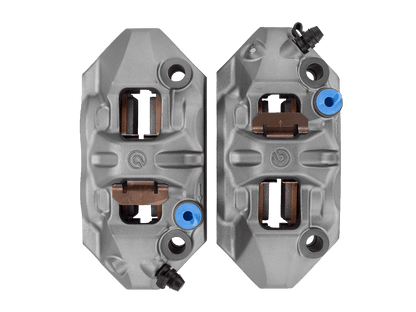 Brembo 108mm M4 Cast Monobloc Caliper Set Front Titanium Gray/Red - Howling Moto