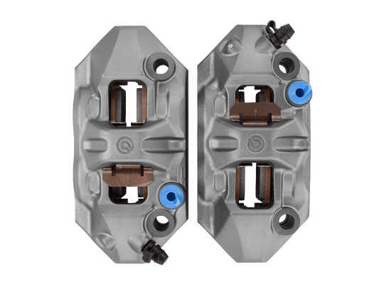 Brembo 108mm M4 Cast Monobloc Caliper Set Front Titanium Gray/Red - Howling Moto