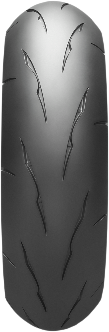 BRIDGESTONE Battlax RS11 rear motorcycle tire 190/55ZR17 with tread pattern for enhanced grip and handling.