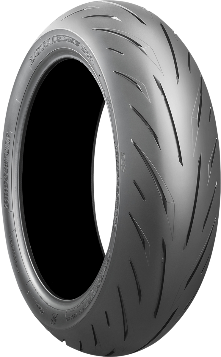 Bridgestone Battlax S22 Hypersport rear motorcycle tire 200/55ZR17 with 78W load and speed rating, model 9346.