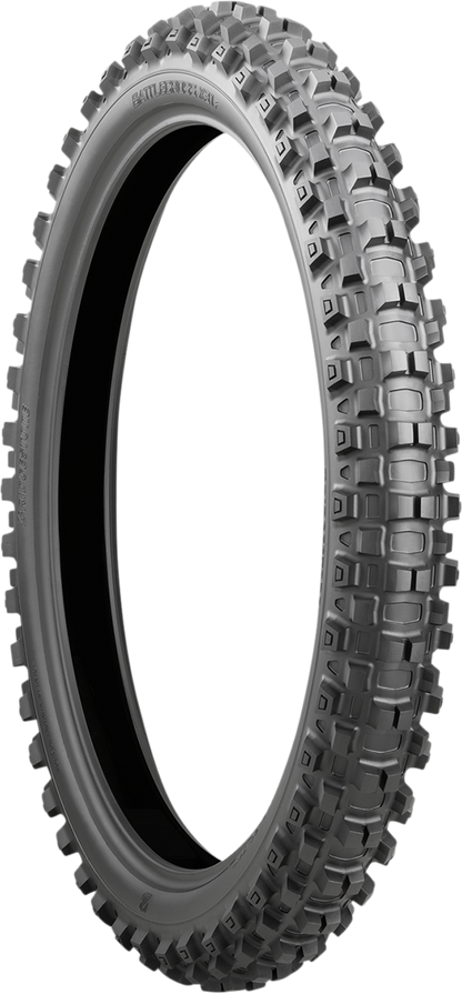 BRIDGESTONE Battlecross X31 front motorcycle tire 80/100-21 off-road tire with knobby tread pattern for off-road riding.