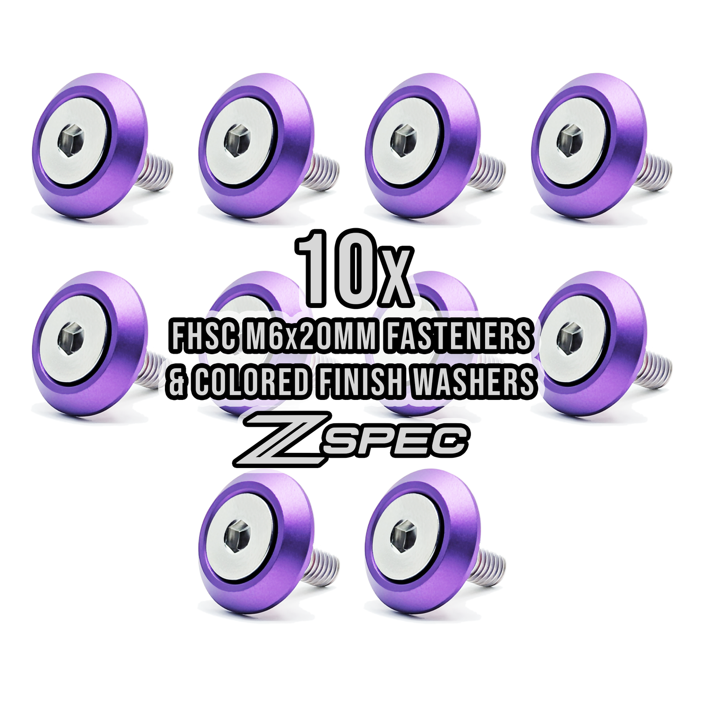 ZSPEC Metric Fender Fastener Kit, M6-1.0x20mm Fasteners, 10-Pack, Stainless & Billet - Howling Moto