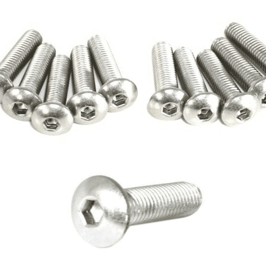 ZSPEC M5x20mm Button-Head Fasteners, Metric, SUS304 Stainless, 10-Pack - Howling Moto