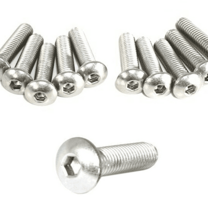 ZSPEC M5x20mm Button-Head Fasteners, Metric, SUS304 Stainless, 10-Pack - Howling Moto