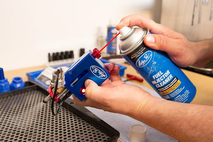 Motion Pro Fuel Injector Cleaner in an 8 oz bottle, designed to clean motorcycle fuel injectors effectively.