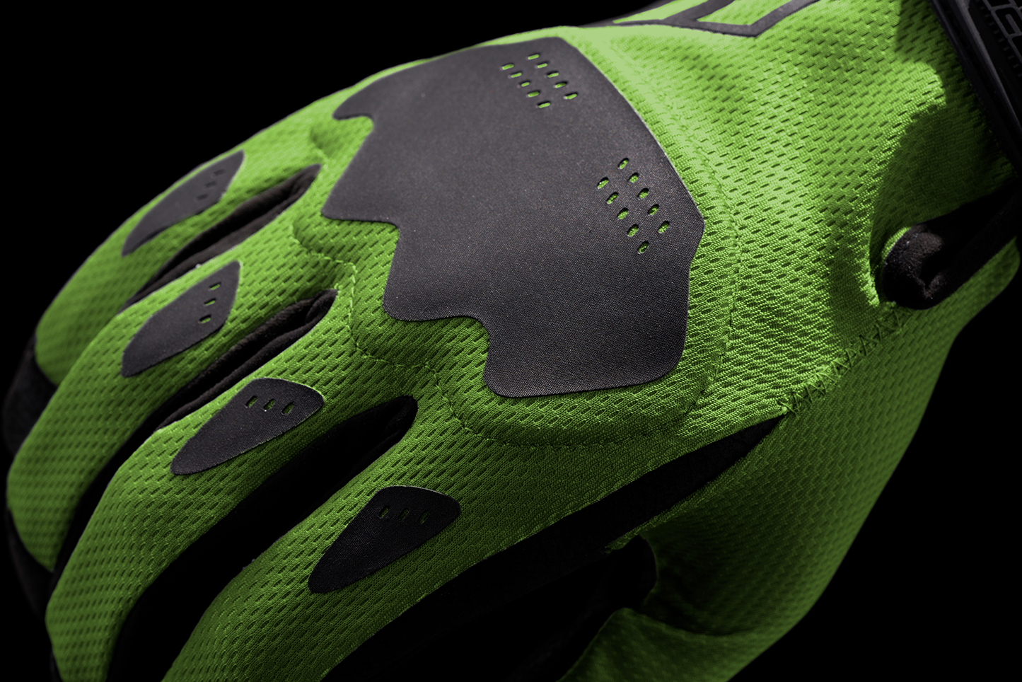 Bill's Exhausts ICON Hooligan™ CE Gloves in green, large size, showing the durable gloves with reinforced palms and adjustable straps.