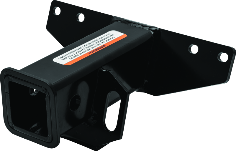 QuadBoss 568213 2-inch ATV rear receiver hitch mounted on Suzuki KingQuad ATV, showcasing durable metal construction.