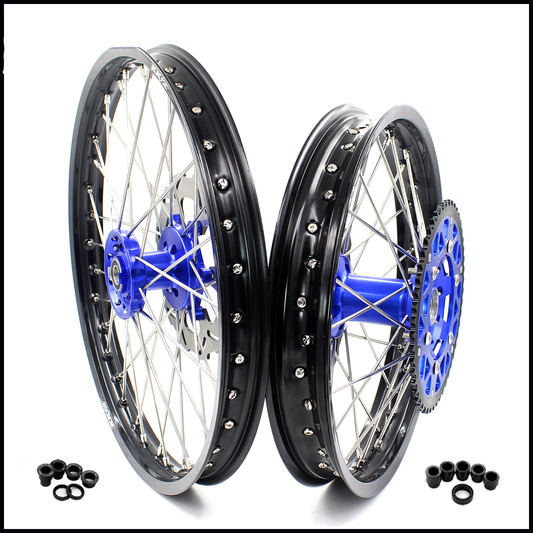 KKE 21"/18" Enduro Dirtibke Wheels For YAMAHA YZ125 YZ250 1999-2016 YZ250F YZ450F 2003-2015 Blue&Black With Disc - Howling Moto