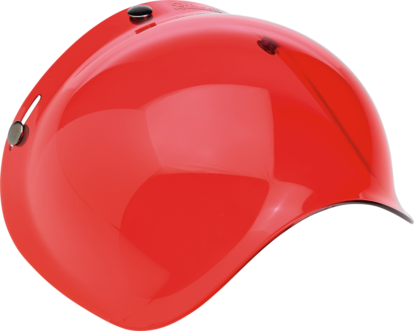Red BILTWELL Bubble Shield helmet part, designed for motorcycle helmets, with a clear, bubble-shaped visor for enhanced visibility.