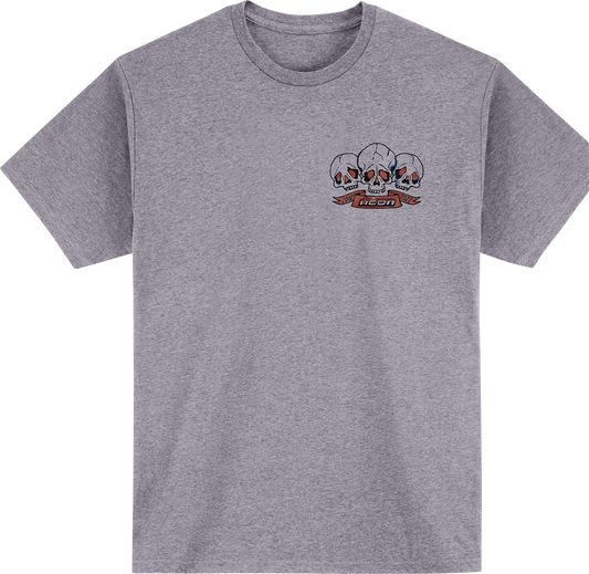 Ash Heather ICON Stick-N-Poke™ T-Shirt in 3XL by Bill's Exhausts, featuring a casual fit and graphic design on the front.