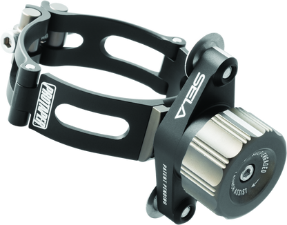 ProTaper SELA self-engaged launch assist device installed on a motorcycle handlebar, designed for easy motorcycle launching.