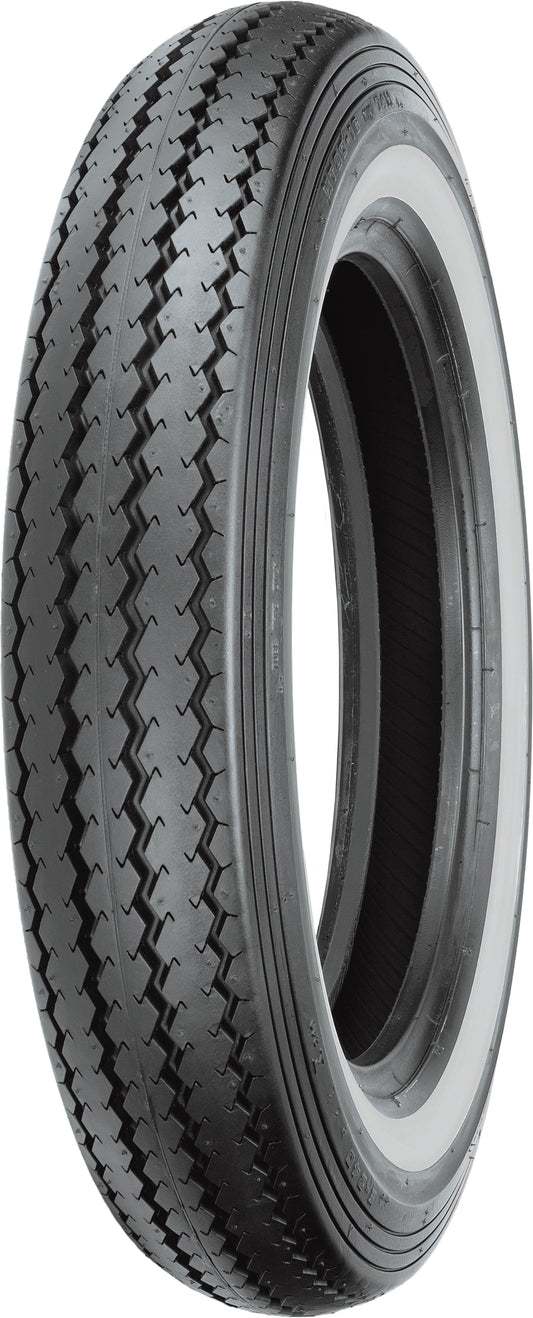 Shinko Tire Classic 240 front motorcycle tire with white wall, 100/90 19-inch bias tire with TL and 63H load index