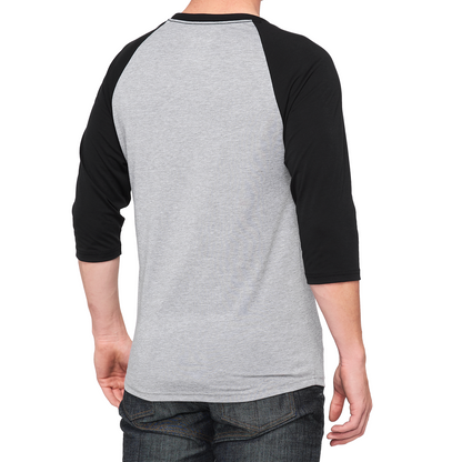 Black 100% Tech Icon 3/4 sleeve T-shirt by Bill's Exhausts in size XL, featuring a tech-themed graphic on the front.