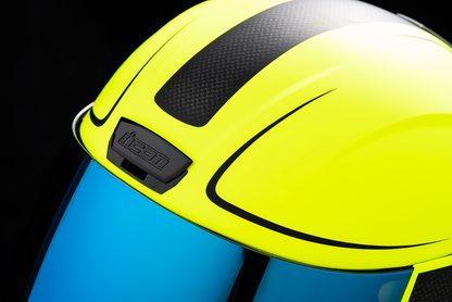 Bill's Exhausts ICON Airform™ Helmet in Resurgent Hi-Viz, medium size, with sleek helmet design and vibrant color.