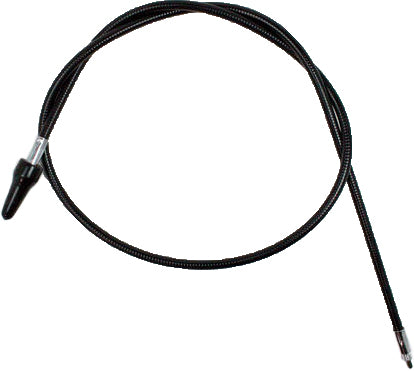 Black vinyl motorcycle speedo cable by Motion Pro, designed for precise operation of motorcycle speedometers.
