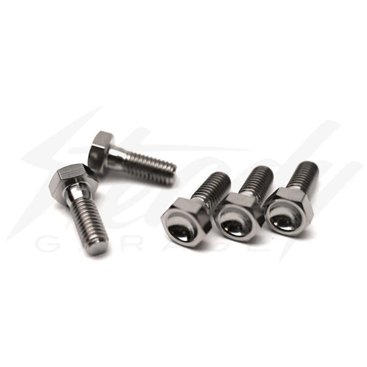 Chimera Engineering GR-5 titanium M6x10mm rotor bolts for Honda Grom, Dax, Monkey, Super Cub motorcycle brake rotors.