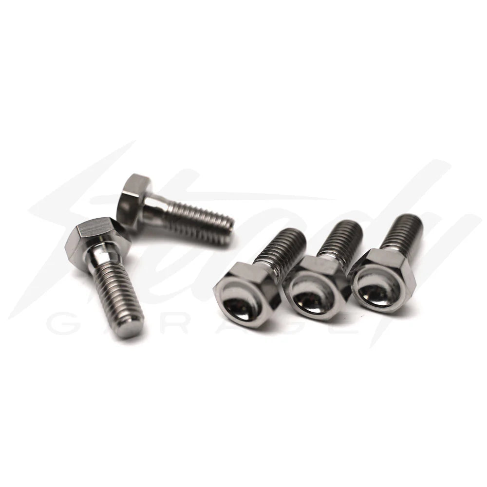 Chimera Engineering GR-5 titanium M6x10mm rotor bolts for Honda Grom, Dax, Monkey, Super Cub motorcycle brake rotors.