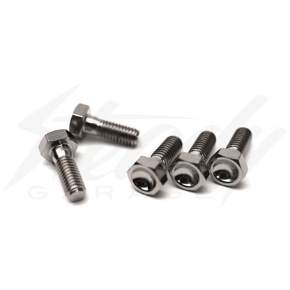 Chimera Engineering GR-5 titanium M6x10mm rotor bolts for Honda Grom, Dax, Monkey, Super Cub motorcycle brake rotors.