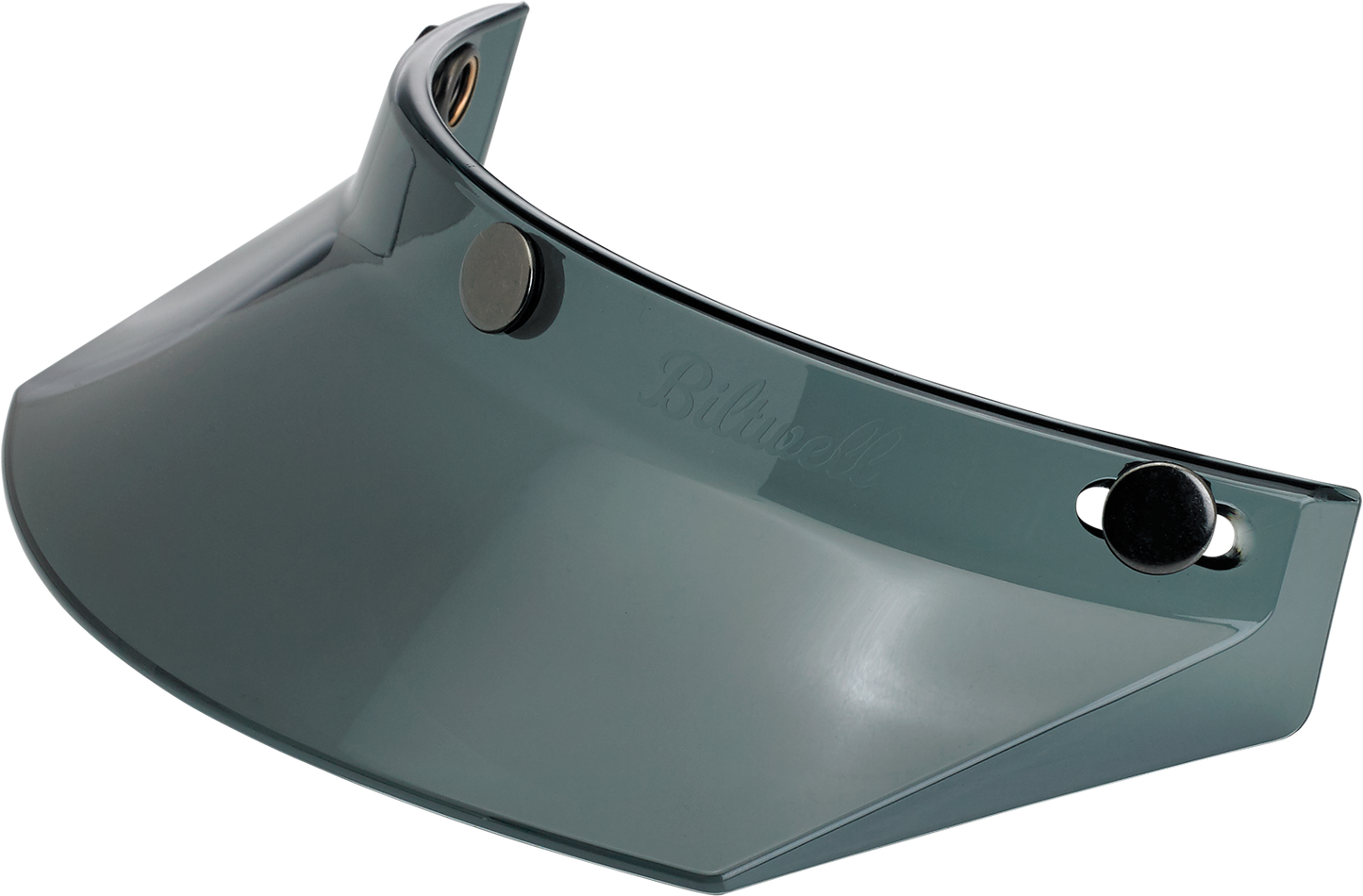 Bill's Exhausts BILTWELL Moto 3-Snap Visor in smoke for helmets, showing the tinted, curved motorcycle helmet visor.