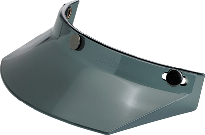 Bill's Exhausts BILTWELL Moto 3-Snap Visor in smoke for helmets, showing the tinted, curved motorcycle helmet visor.