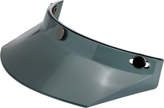 Bill's Exhausts BILTWELL Moto 3-Snap Visor in smoke for helmets, showing the tinted, curved motorcycle helmet visor.