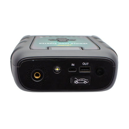 Battery Tender 800A 12V lithium jump starter and tire inflator with multi-purpose functionality, shown with its compact design and controls.