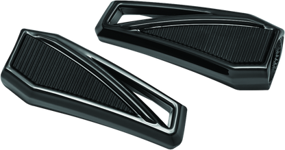 Kuryakyn Phantom Pegs without adapter in black mounted on cruiser motorcycle for comfortable rider foot support