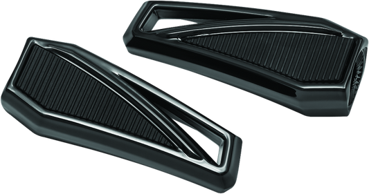 Kuryakyn Phantom Pegs without adapter in black mounted on cruiser motorcycle for comfortable rider foot support