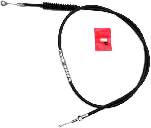 Black vinyl clutch LW cable for motorcycles by MOTION PRO, designed for precise control and durability in motorcycle handling.