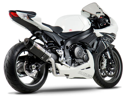 YOSHIMURA Yoshimura Exhaust Race R 77 full system with stainless steel and carbon fiber components, installed on a motorcycle.