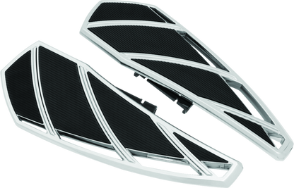 Kuryakyn Phantom Floorboards for Harley-Davidson, durable aluminum with vibration dampening rubber, designed for comfortable riding.