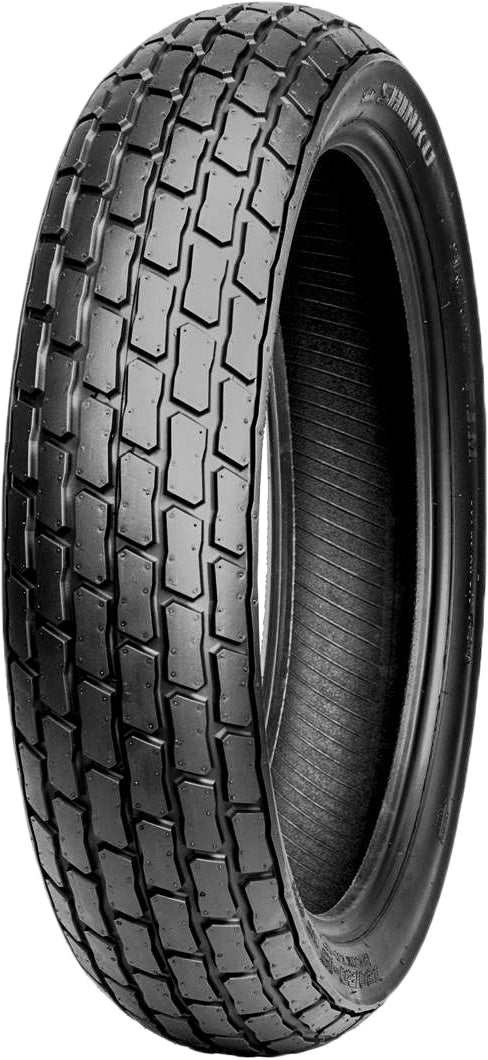 SHINKO SR267/268 flat track front tire 130/80-19 with racing tread pattern for high-performance motorcycle racing.