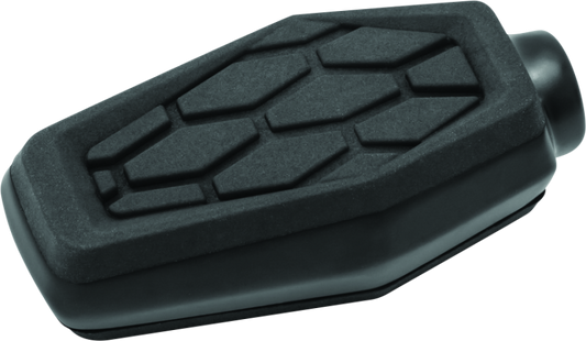 Kuryakyn Hex Shift Peg in black with aluminum housing and geometric design on motorcycle footpeg part #5911