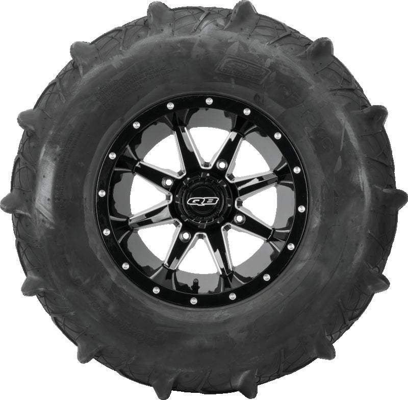 QuadBoss Slicer 14x10 PowerSports wheel with 4/156 bolt pattern and 5+6 offset, designed for off-road vehicles.