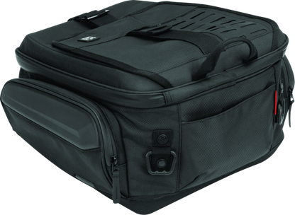 Kuryakyn Xkursion XB Ambassador motorcycle tail bag with weather-resistant fabric and multiple storage compartments on a bike
