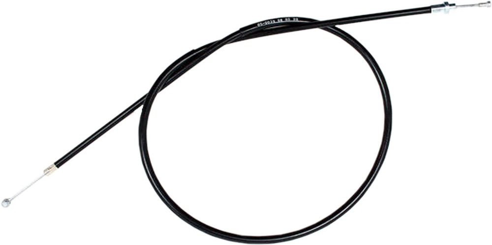 Black vinyl clutch cable by MOTION PRO, showing the coiled cable with metal ends for motorcycle clutch control.