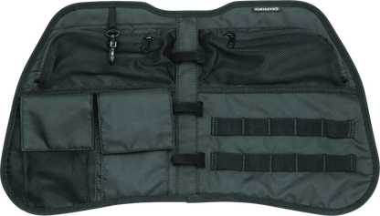 Kuryakyn trunk lid organizer for 2018-2023 Honda Gold Wing Tour models, showing the black storage compartment with compartments and straps.