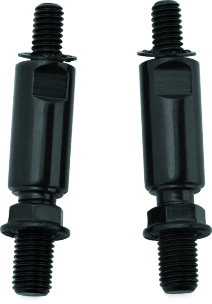 Kuryakyn raised mirror mount adapters in gloss black for Indian, Victory, and metric motorcycle models.