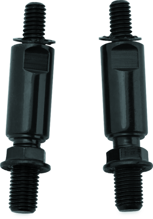 Kuryakyn raised mirror mount adapters in gloss black for Indian, Victory, and metric motorcycle models.