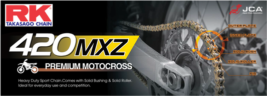 RK EXCEL, RK Excel 420MXZ-126 Heavy Duty Mini Racing Drive Chain for Off-Road Motorcycles