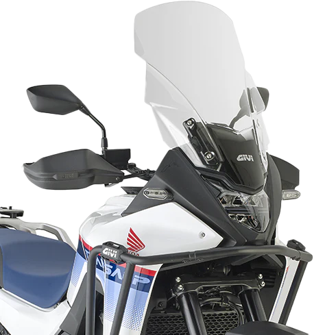 GIVI D1201ST motorcycle windshield in clear, smoke, and matte black options, showing the different styles and finishes.