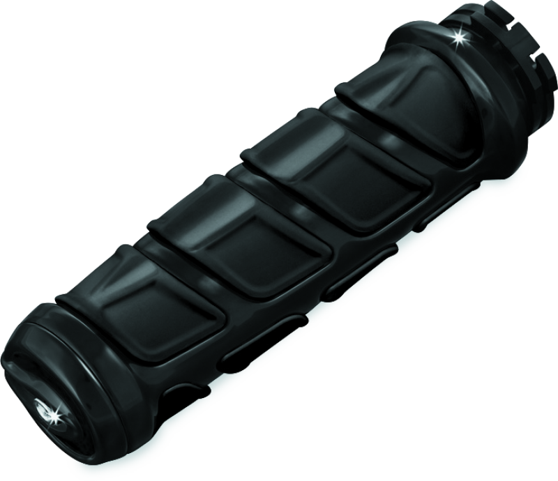 Kuryakyn Kinetic Grips in black for powersports vehicles, featuring textured rubber surface and ergonomic design.