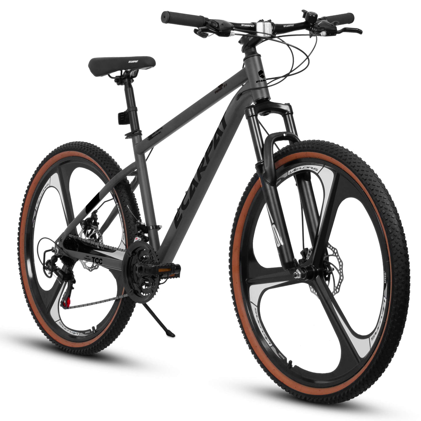 Hycline Ecarpat Cirge MTB bicycle with 27.5-inch wheels, black frame and mountain bike design, suitable for off-road riding.